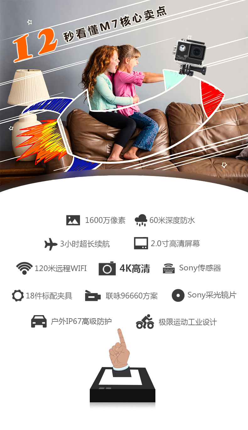 米狗4K运动相机M7