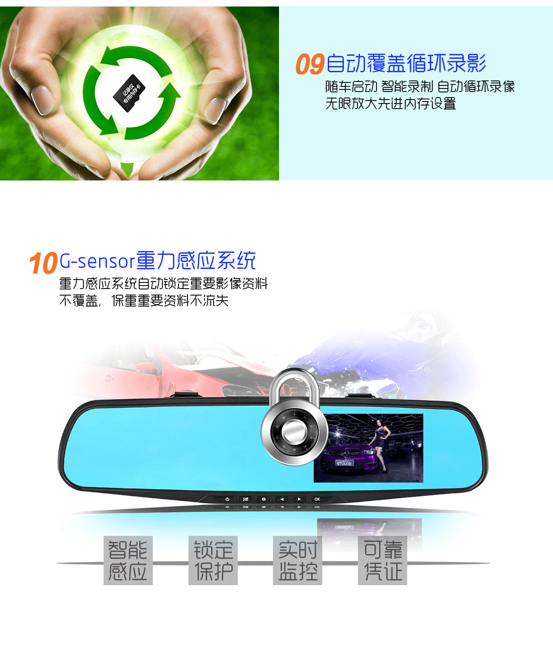 米狗高清后视镜行车记录仪430